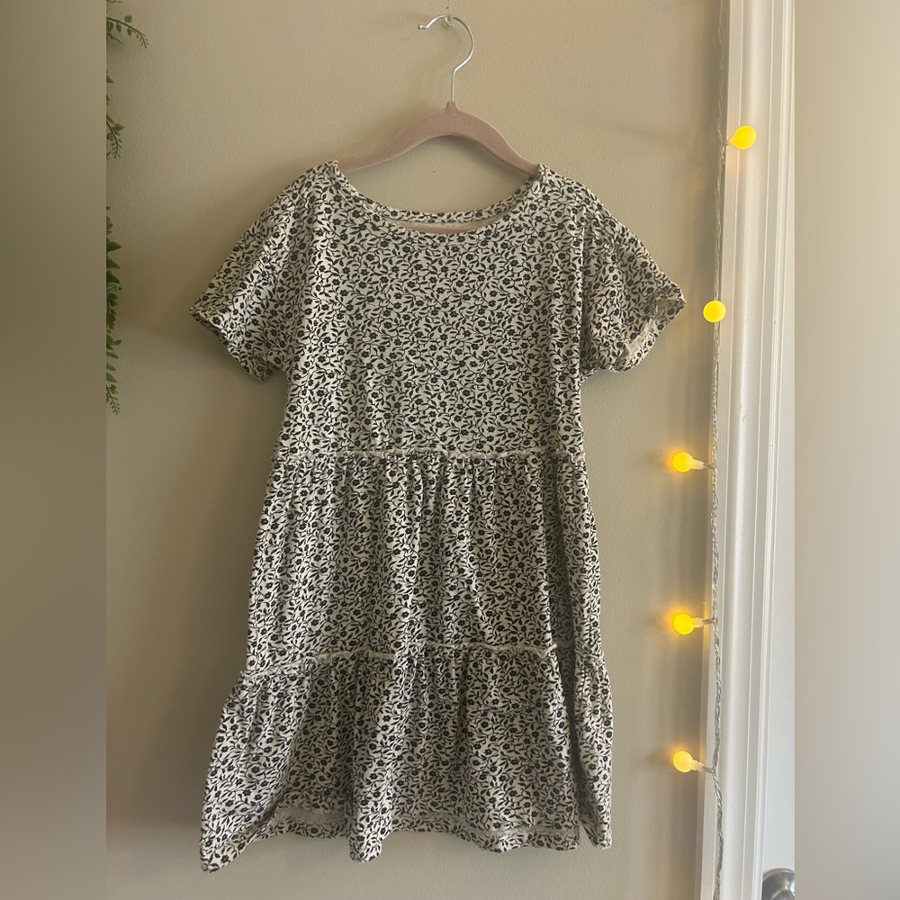 Girls' Floral Tiered Cotton Dress - size 6-7